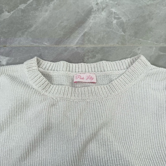 Women’s Pink Lily Striped Color Block Crewneck Knit Sweater Small - Picture 3 of 15